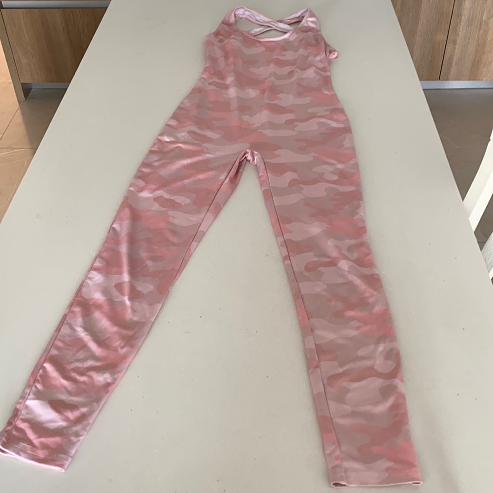Pink Camo spandex size S one piece jumpsuit